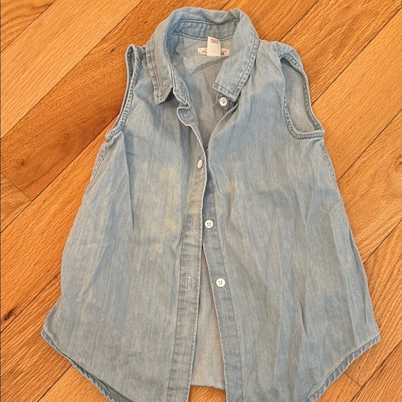 💙Cat & Jack Light Blue Sleeveless Button Down Shirt - Picture 3 of 3